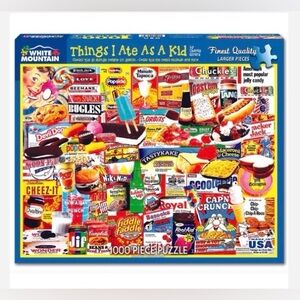 White Mountain “Things I Ate as a Kid” 1000 Piece Jigsaw Puzzle Complete